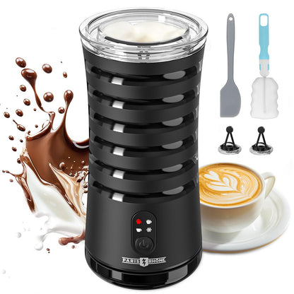 Electric Milk Frother, Paris Rhône 4-in-1 Milk Steamer and Frother, Hot & Cold Foam Milk Warmer with Temperature Control, Auto Shut-Off Frothers for Coffee, Latte,Macchiato, Cappuccino