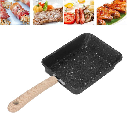 Breakfast Flat Pan, Tamagoyaki Omelette Pan, Non Stick Iron Square Frying Pan for Home Kitchen
