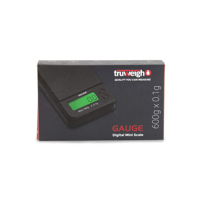 GAUGE Digital Mini Scale - Black - (600g x 0.1g) - Small Pocket Size Travel Scale for Digital Weight