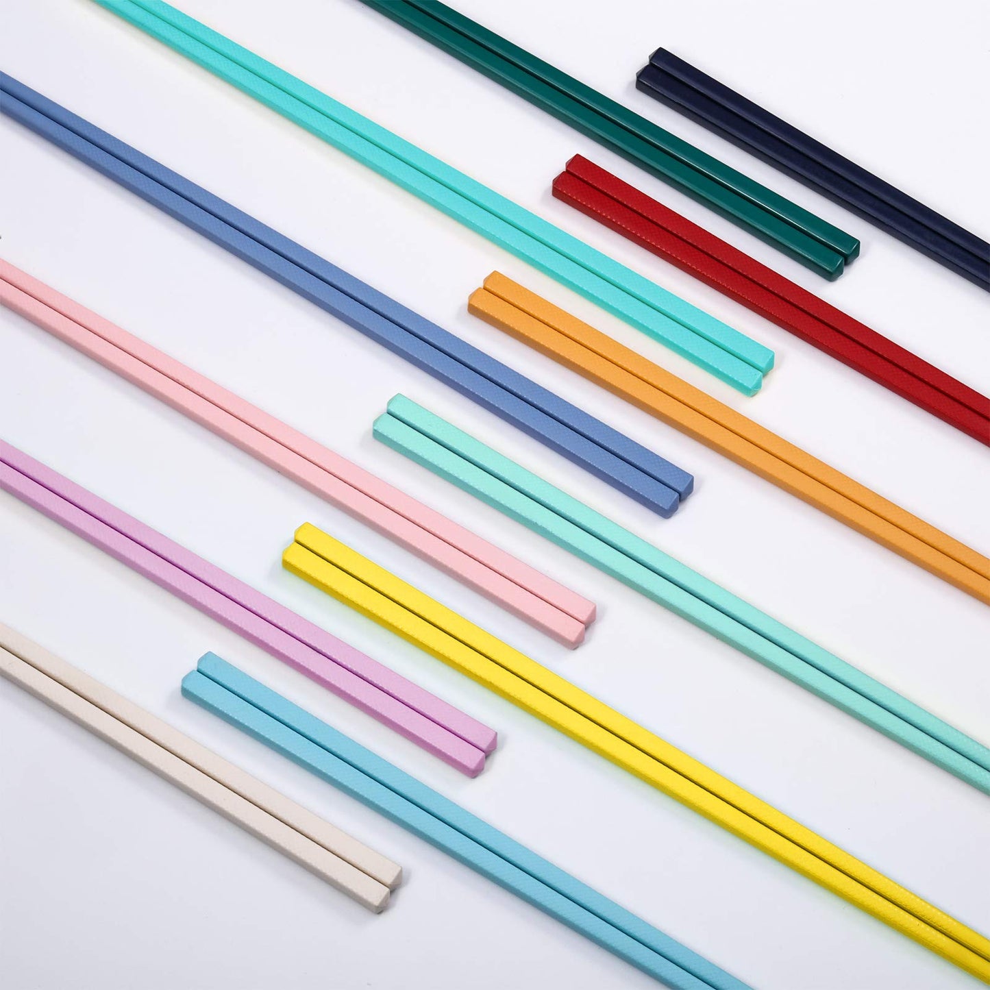 Boao 24 Pairs Colorful Chopsticks 9 Inch Reusable Fiberglass Chop Sticks Bulk Dishwasher Safe Lightweight Chopsticks Set Party Favor (Muticolor)