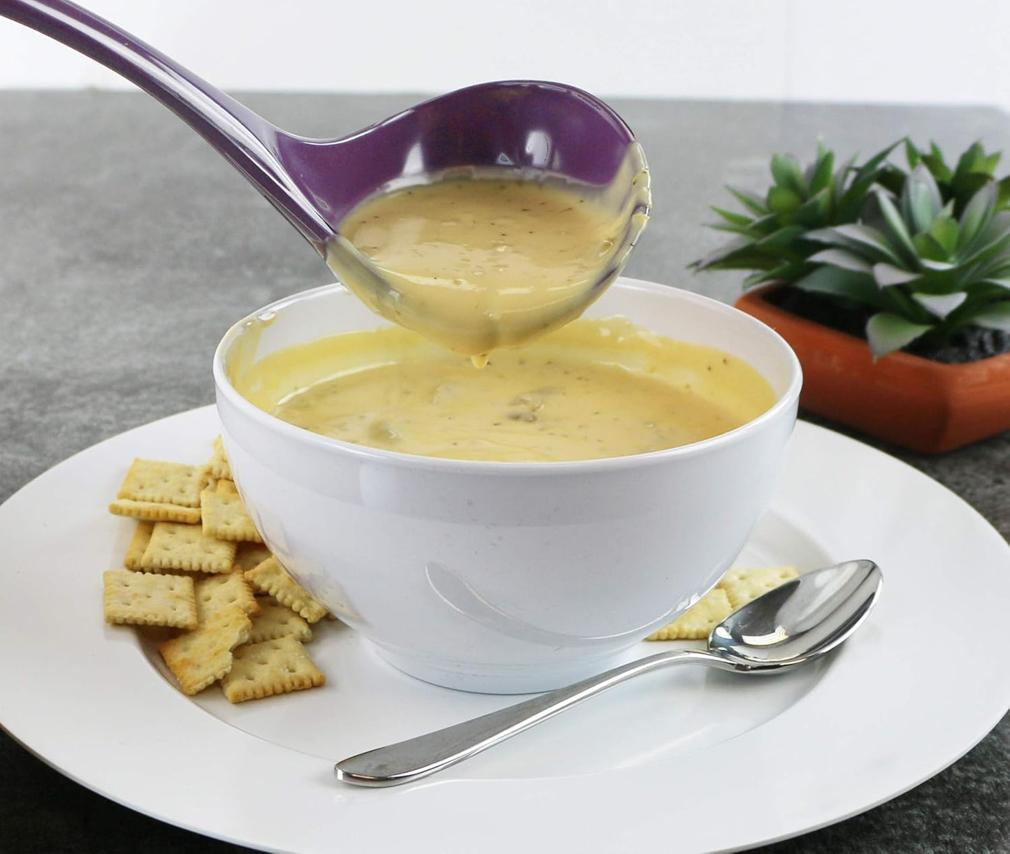 Reston Lloyd Melamine Soup Ladle, Premium Quality Kitchen Utensil with Heat Resistant Ergonomic Handle, Durable