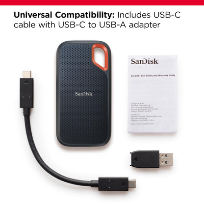 SANDISK 8TB Extreme Portable SSD (Old Model) - Up to 1050MB/s, USB-C, USB 3.2 Gen 2, IP65 Water and Dust Resistance, Updated Firmware - External Solid State Drive - SDSSDE61-8T00-G25