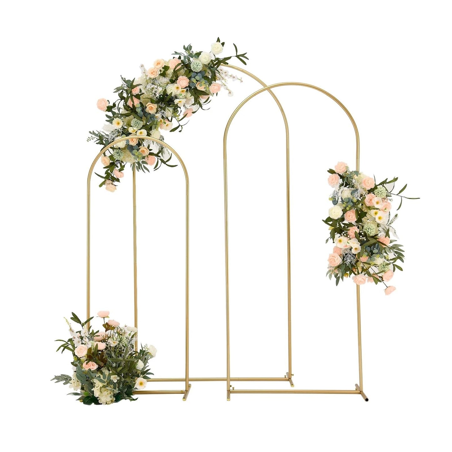 Metal Wedding Arch Backdrop Stand with Cover Backdrop Stand for Birthday Party Ceremony Anniversary Celebration Door Arch Frame(Frame with Cover)