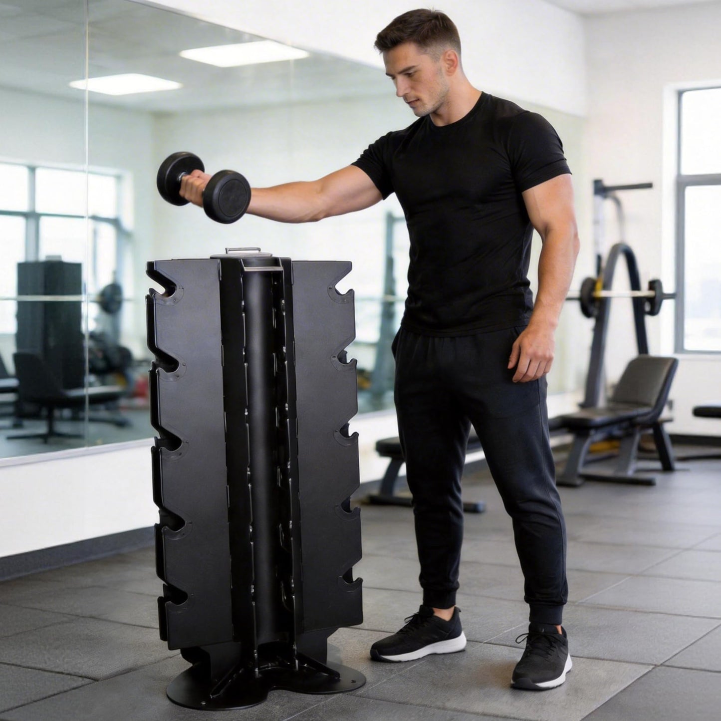 Fitvids Dumbbell Rack Multifunctional Weight Stand for Home Gym, Vertical