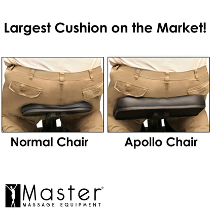 Master Massage Apollo Extra Large Portable Massage Chair – Lightweight Aluminum Tattoo Folding Chair with Enhanced Cushions and Wheeled Carrying Bag – Black