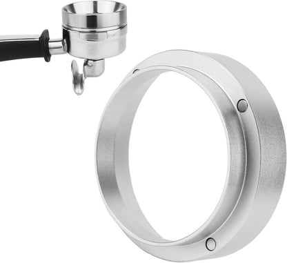 Silver Magnetic Coffee Dosing Ring and Funnel for Office Coffee Lovers Home, 58MM with Magnetic