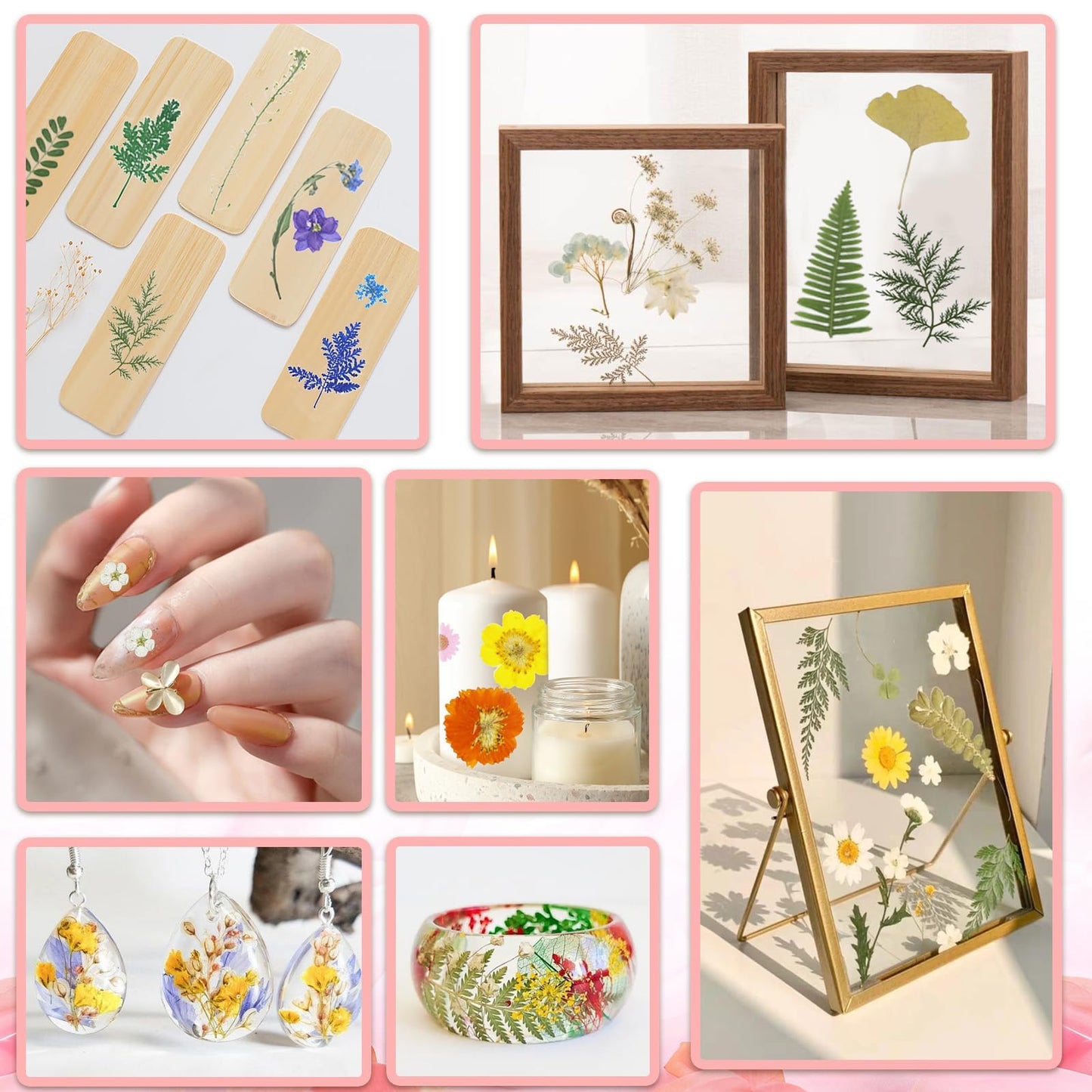 210 Pcs Dried Pressed Flowers for Resin, Dried Pressed Flowers for Crafts, Bulk Natural Dried Flowers Kit with DlY Butterfly Stickers&Tweezers for Resin Molds, Candles, Soap,Jewelry Making, Art Crafts