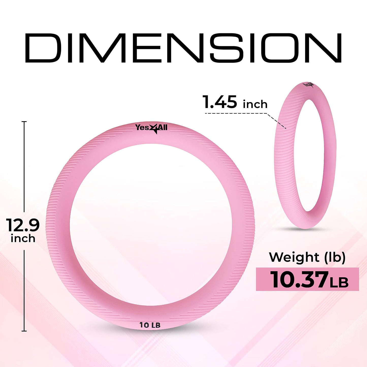 Yes4All Power Ring 10lbs, Weight Ring, Weighted Circle, Kettlebell for Yoga Exercise, Aerobics, Home Fitness, Core Training