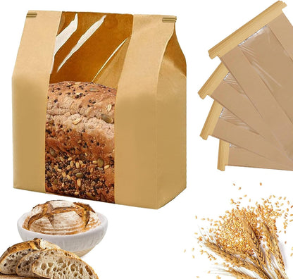 AZCJCZA 100 Pack 14" 8.3" 3.5" Packaging 100Pcs Paper Bread Bags for Homemade Bread Sourdough Bread Bags Large Kraft