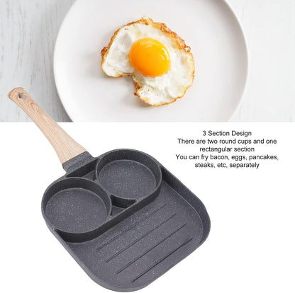 Nonstick Egg Pan, Aluminum Omelette Frying Pan, 2 Cups Pancake Pan for Breakfast