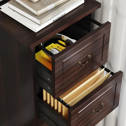 Tribesigns 4-Drawer File Filing Cabinet, Vertical File Cabinet Office Wood Filing Cabinet for A4 /Letter Size Narrow Tall File Storage for Home Office, Walnut