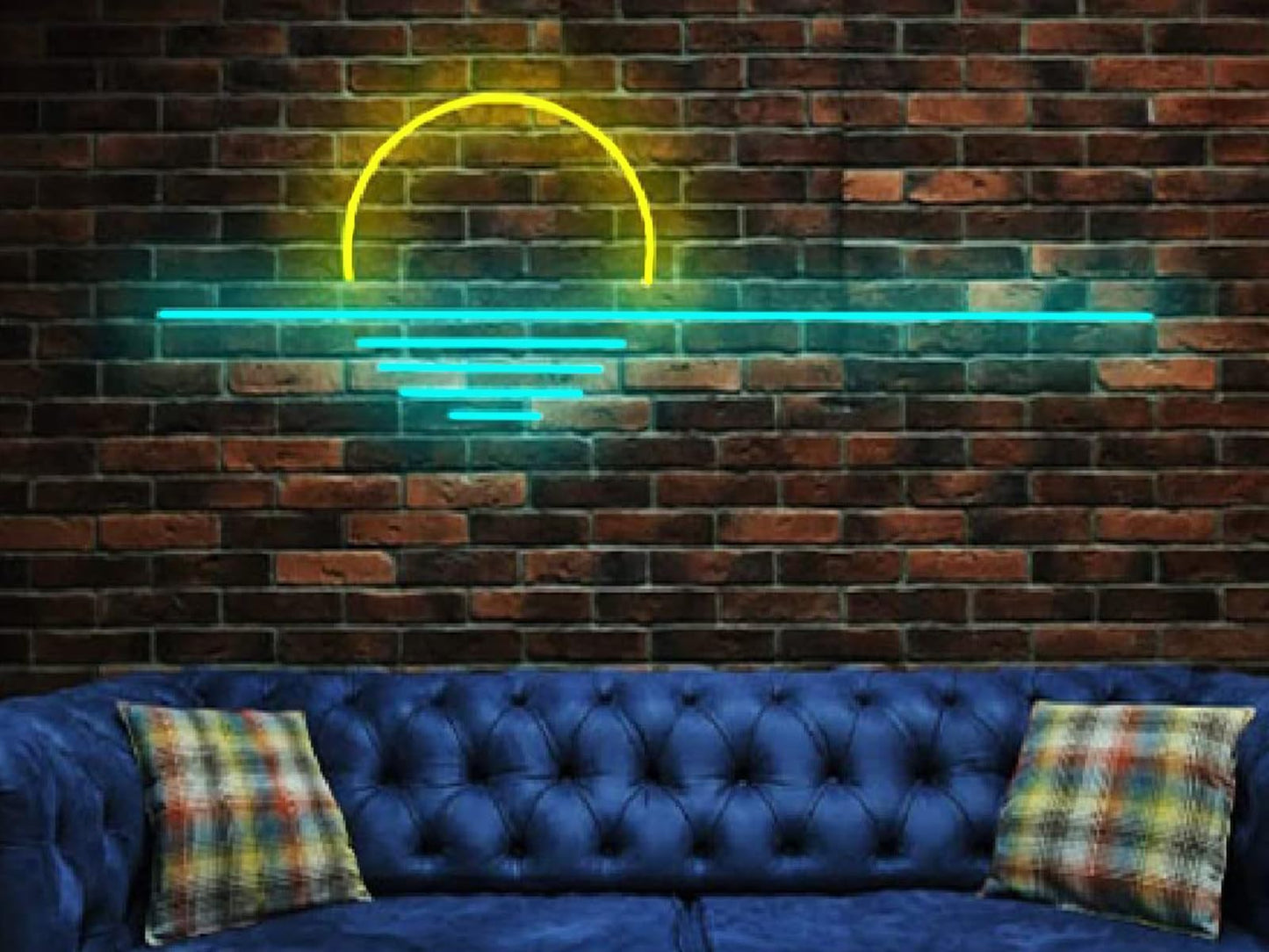 LED Decorative Lights USB Mountains Sunrise Sunset Led Neon Signs Home Decoration Wall Art Holiday Gift Brightness Adjustable 16.5''x11.8''