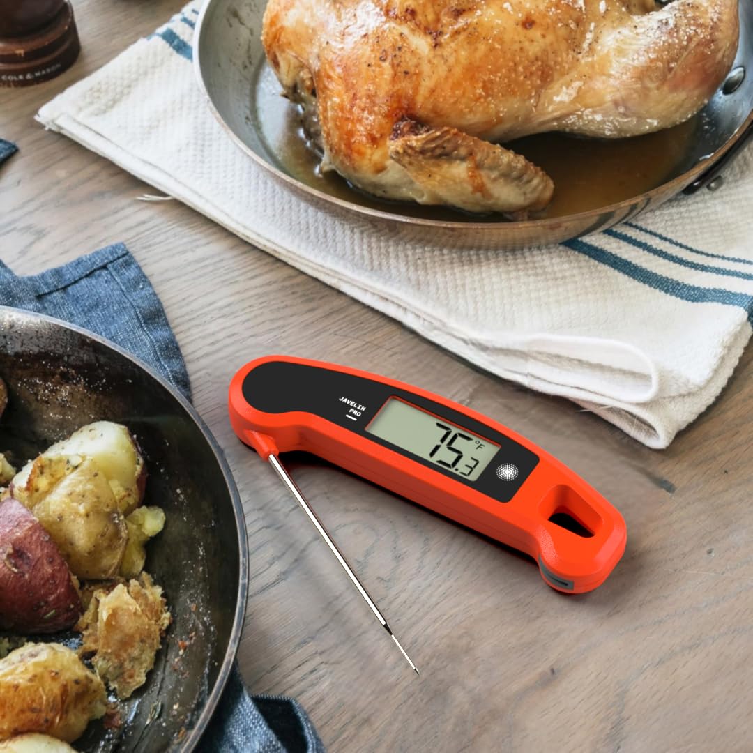 Lavatools Javelin® PRO Classic Ultra-Fast 2-Second Professional Digital Instant Read Meat Thermometer for Grill and Cooking, Auto-Rotating Backlit Display, IP65 Water Resistant, NSF Certified – Wasabi