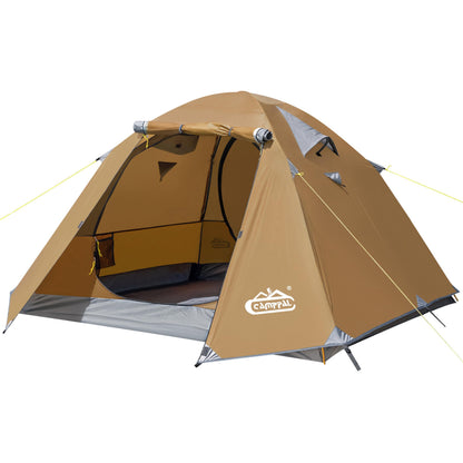 Camppal 2-3 Person Backpacking Tent, Waterproof Windproof 4 Season Tent for Camping, Easy Setup 2 Person Tent for Backpacking, Hiking, Hunting, Motor Cycling & Biking