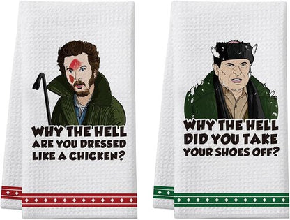 Home Alone | Funny Christmas Kitchen Towels - 2 Pack Holiday Dish Towels for Decor & Gifts