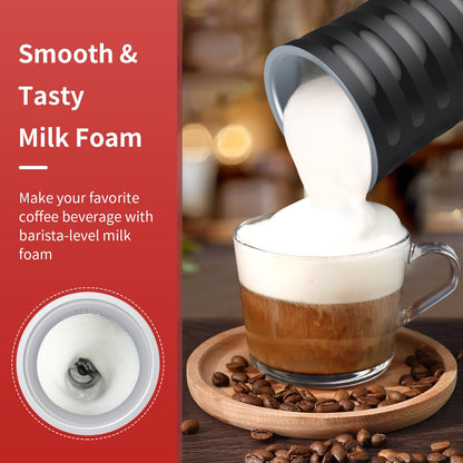 Electric Milk Frother, Paris Rhône 4-in-1 Milk Steamer and Frother, Hot & Cold Foam Milk Warmer with Temperature Control, Auto Shut-Off Frothers for Coffee, Latte,Macchiato, Cappuccino