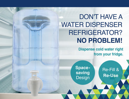 Arrow Home Products Oasis Drink Dispenser for Fridge, 2.5 Gallon - Plastic Beverage Dispenser with Spigot for Easy Dispensing - BPA Free Clear Plastic - Convenient Handle, Easy-Pour Spout