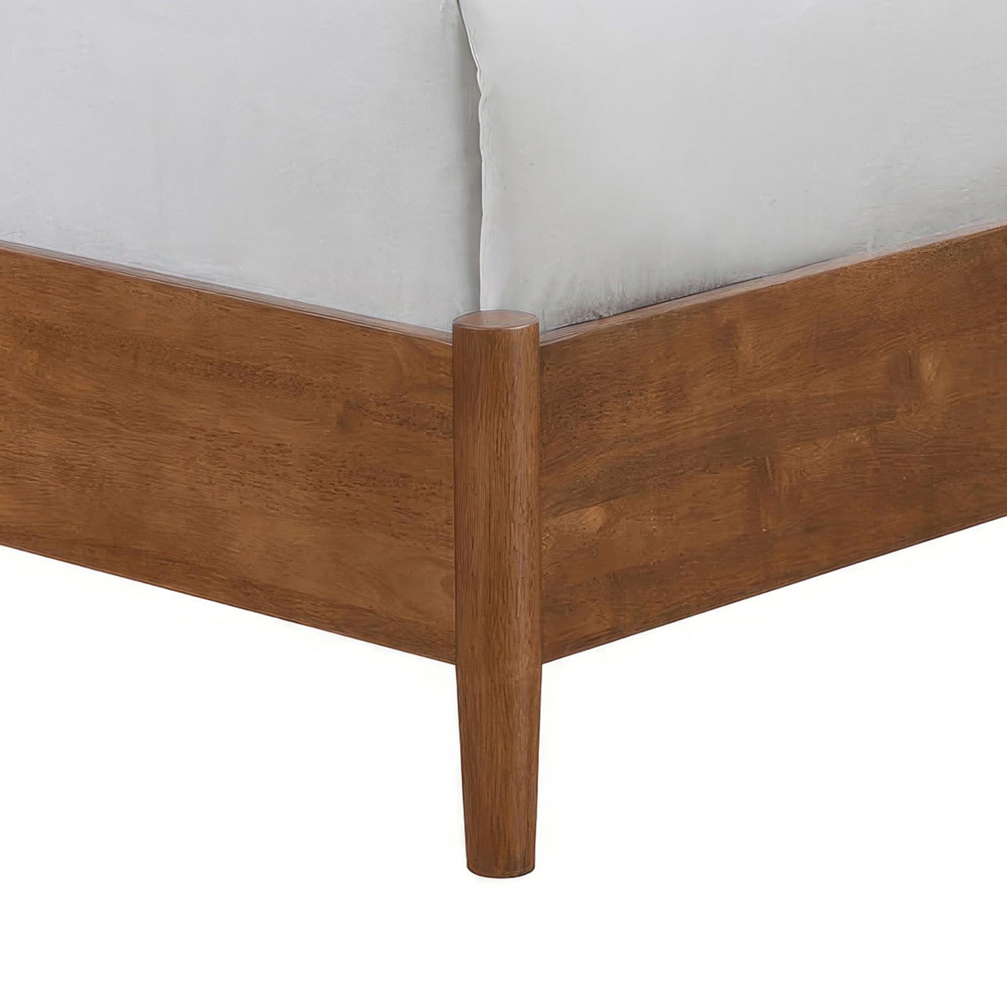 Furniture of America Wyatt Modern Solid Wood Queen Bed Frame with Headboard, Wooden Bedframe for Bedroom, Guest Room, No Box Spring Needed, Walnut, Standard Platform