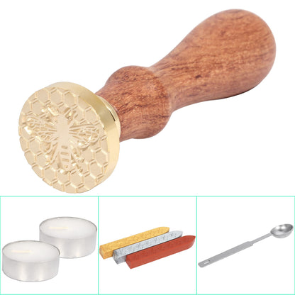 Yoption Bee & Honeycomb Wax Seal Stamp Kit with Sealing Wax Sticks