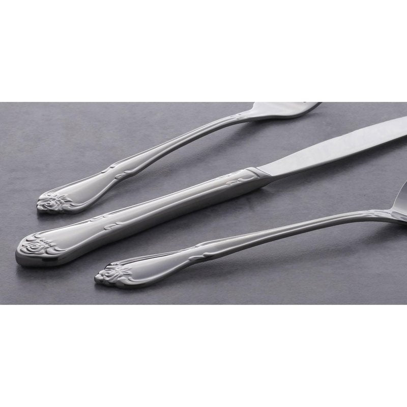 Oneida True Rose 45 Piece Everyday Flatware, Service for 8, 18/0 Stainless Steel, Silverware Set, Silver