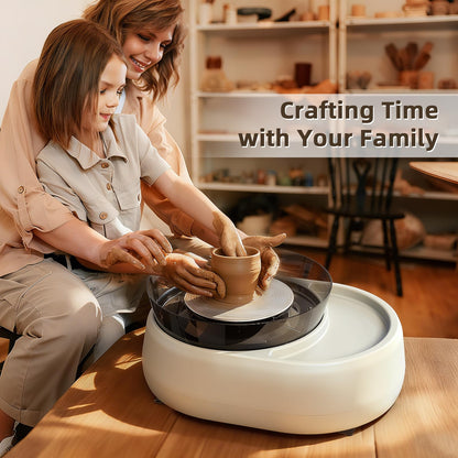 Pottery Wheel for Beginners - Upgraded Pottery Wheel with 6" Turntable with Two-Way Rotation, 2.2lb Clay, Art Supplies Sculpting Tools, Craft Gifts for Teens Kids Adults (Grey)