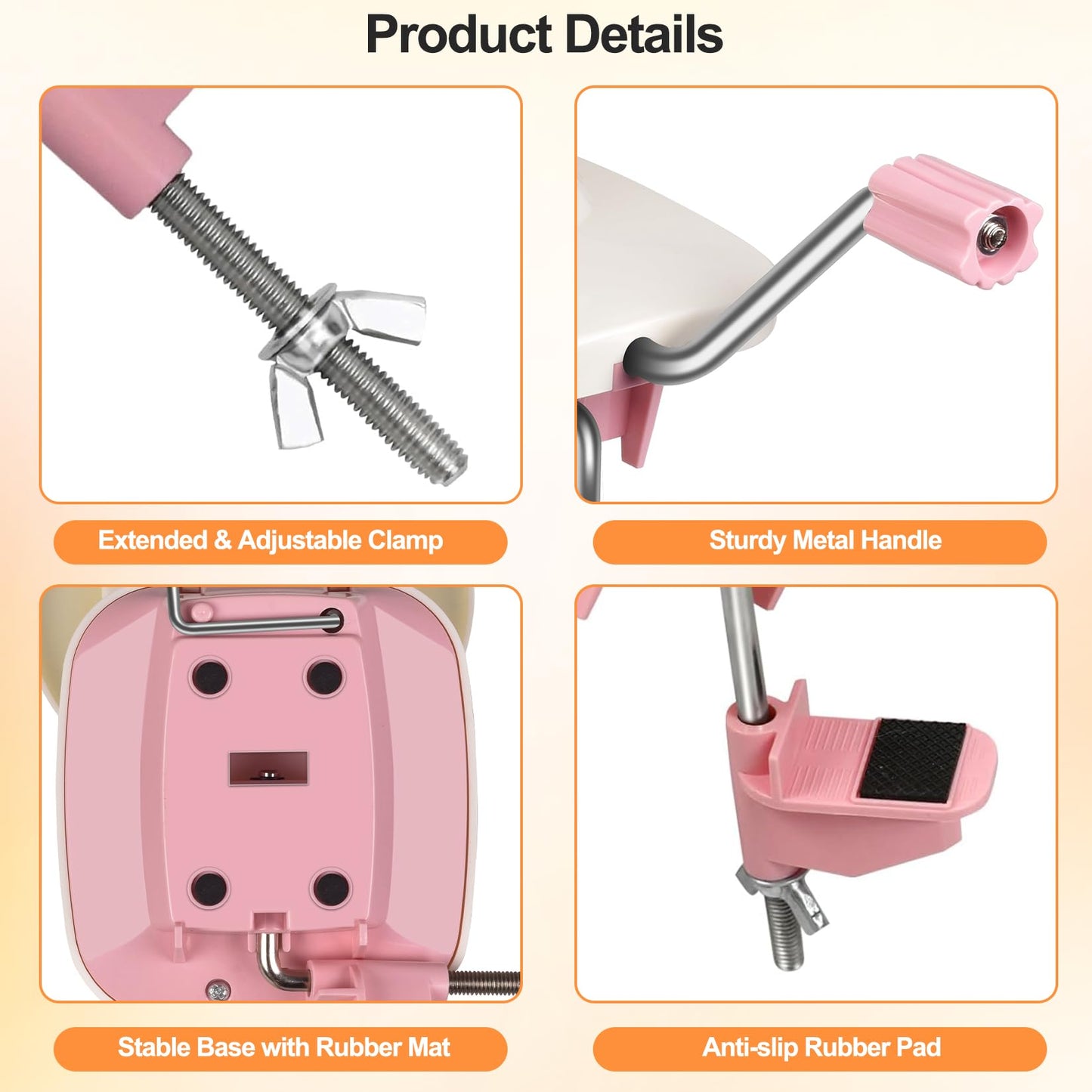 SOGCASE Yarn Winder, Manual Yarn Ball Winder for Crocheting and Knitting, Create Cakes up to 4 oz / 100g, Pink