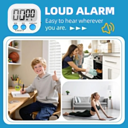 12 Pack Multi-Function Digital Timers, Magnetic Large LCD Display Loud Alarm Countdown Timers, Extensively Use in Classroom, Break Time, Gym, Meeting, Cooking