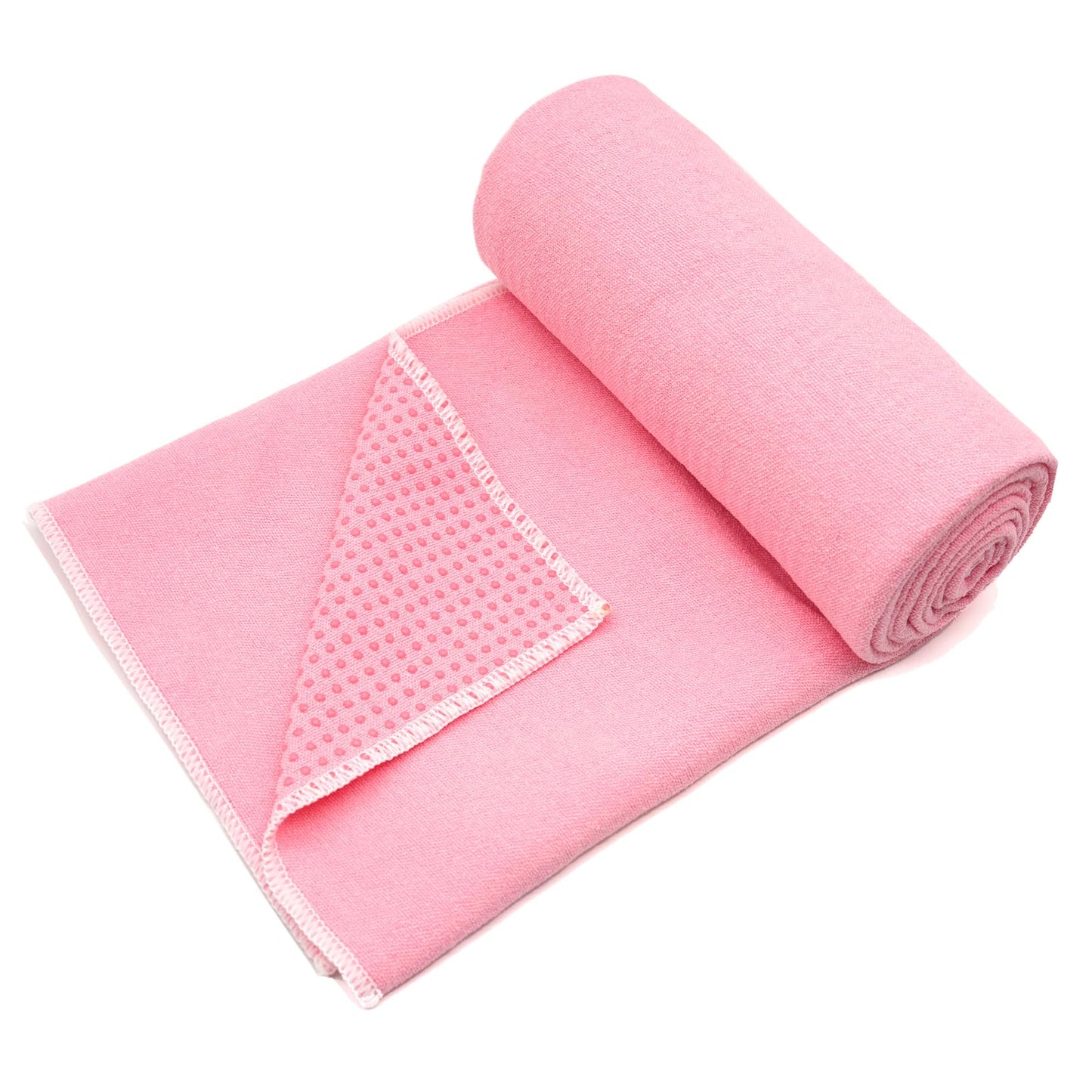 Eunzel Hot Yoga Towel - Microfiber Non Slip Yoga Mat Towel with Grip Dot Sweat Absorbent Towel for Hot Yoga, Pilates and Fitness 72" x 24", Dark Cyan/Orange