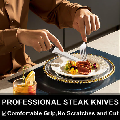 49-Piece Silverware Set with Organizer, Heavy Duty Stainless Steel Flatware Set for 8, Cutlery Utensil Sets with Steak Knives, Rust-proof, Mirror Polished, Dishwasher Safe, Heavy Duty
