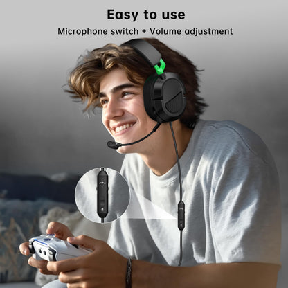 Gaming Headset for Xbox Series X、Xbox Series S/One、PS5、PS5Pro、PS4、PC 207g Headset with Clear Mic for Work 𝟐𝟎𝟐𝟔 𝐔𝐩𝐠𝐫𝐚𝐝𝐞 Wired Gaming Headphones with Mic、3.5mm Splitter、79in Cable.Gamer Gifts