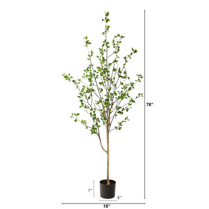 Generic 6.5' Minimalist Citrus Artificial Tree 6.5 Black