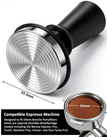 WYLOSUA® Professional 53.3mm Coffee Tamper — Stained aluminum alloy handle 304 Stainless Steel Base, Perfect Weight & Balance for Barista-Level Espresso Tamping | Fits All Standard 54mm Portafilters