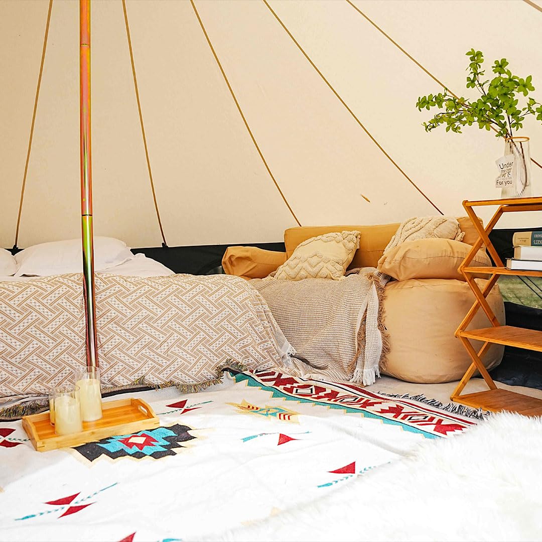 Trend Tents 4M Canvas Bell Tent – 200GSM Poly-Cotton, Stove Jack, Sewn-in Groundsheet, Galvanized Steel Poles, Waterproof & UV-Resistant, 4-Season, Fits 4-6 People – Glamping, Family Camping