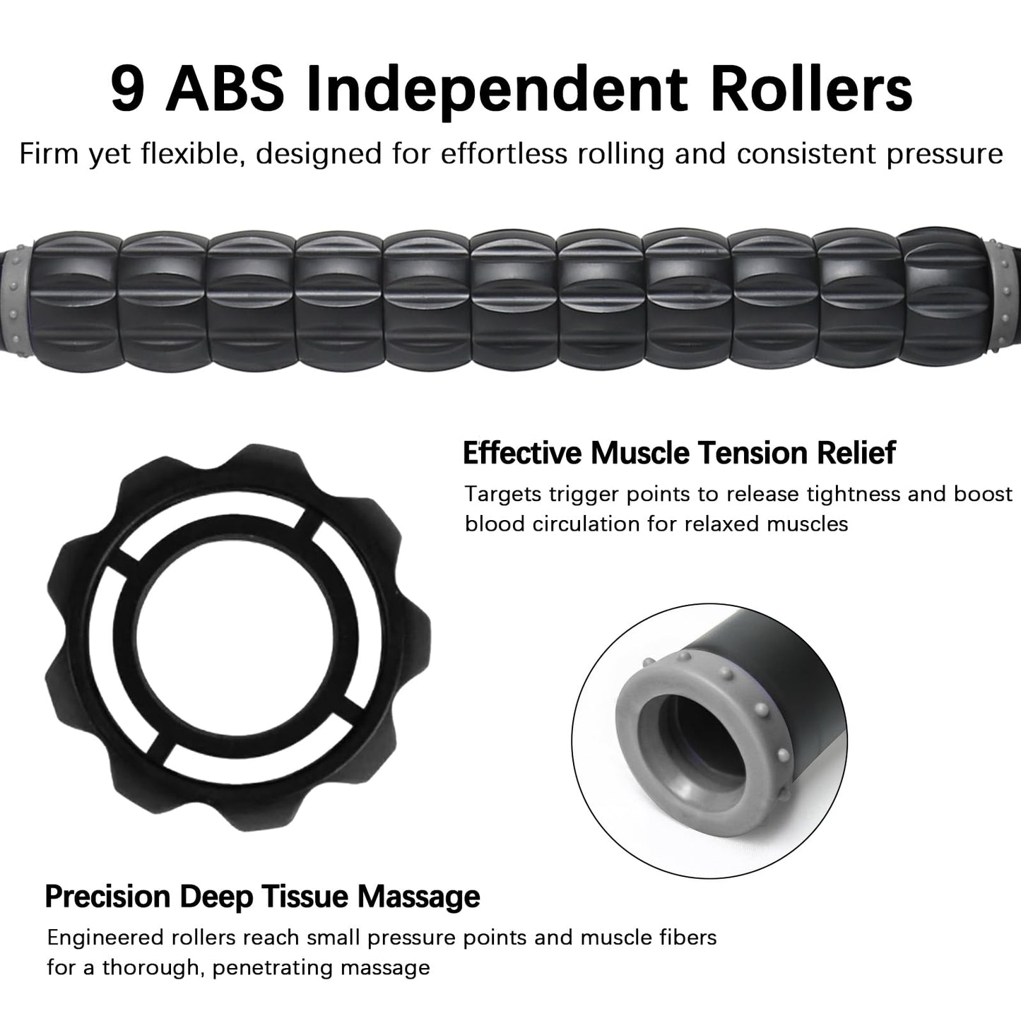 Muscle Roller, Massage Roller Stick for Athletes, Help Reducing Muscle Soreness Cramping Tightness Leg Arms Back Calves Muscle Massager