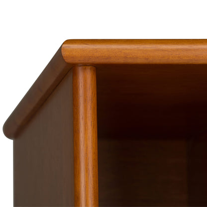 SIMPLIHOME Draper 22 inch Mid-Century Modern 6 Cubbie Bookcase with Drawer (Set of 2) in Teak Brown for the Living Room, Study Room and Office