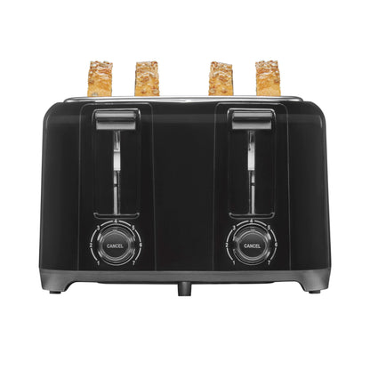 Proctor Silex 4 Slice Toaster with Extra Wide Slots for Bagels, Cool-Touch Walls, Shade Selector With 7 Browning Levels, Toast Boost, Auto Shut-off and Cancel Button, Black (24215PS)