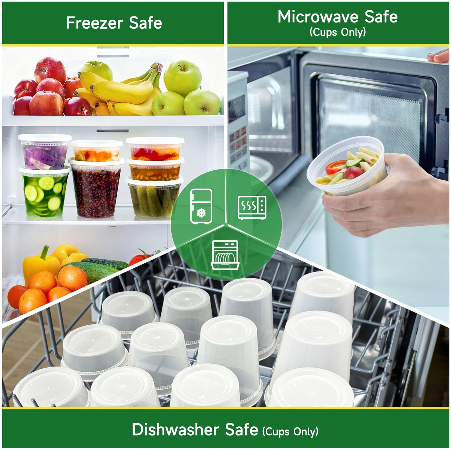 Dealusy 50 Set 32 oz Deli Containers with Lids, Leak-Proof BPA Free Plastic Take Out Bowls, Food Storage Containers for Takeout Meal Prep Storage, Freezer, Microwave & Dishwasher Safe