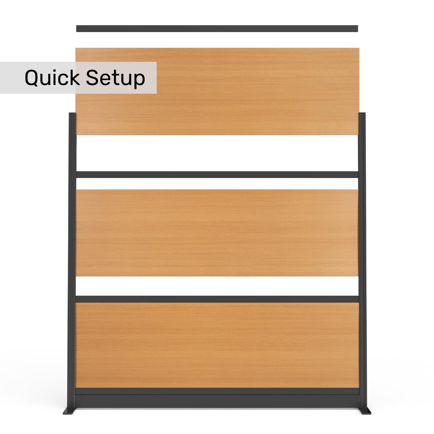 Stand Up Desk Store Beechwood Aesthetic Modular Walls | 70" W x 70" H Modular Room Dividers with Natural-Looking Woodgrain Finish for Offices, Classrooms, and More