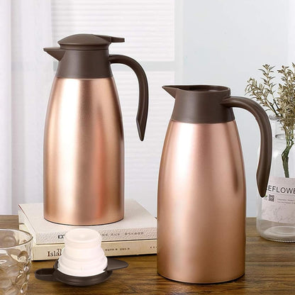 GearRoot 2pcs 68oz Thermal Coffee Carafe, Insulated Stainless Steel Coffee Thermos for Hot Beverages