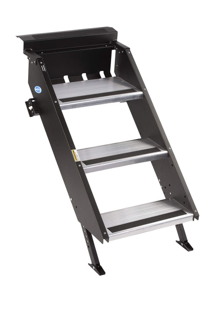 MORryde STP-207 StepAbove Fold-Up RV Entry Step - 3-Step (9" Step Rise), Fits 26" to 28" Door Width