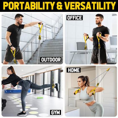 WALITO Resistance Bands Set - Exercise Bands with Handles, Door Anchor, Legs Ankle Straps, for Heavy Resistance Training, Physical Therapy, Muscle Training, Yoga, Home Workouts, Gym