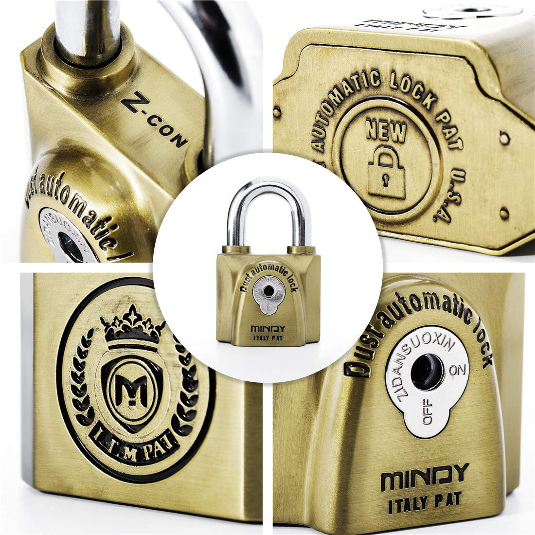 Mindy 60mm Heavy Duty Waterproof Keyed Padlock with 4 Keys