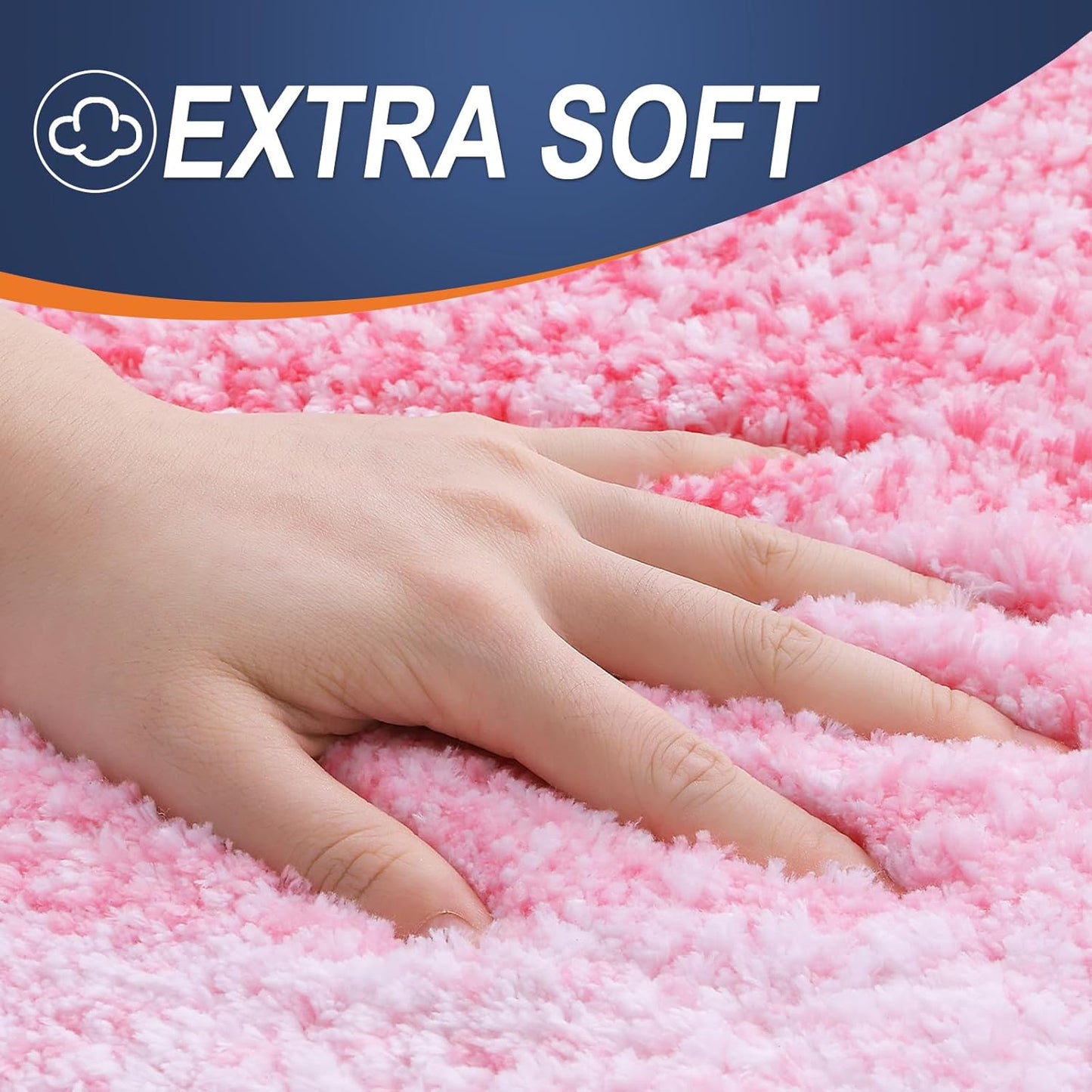 OLANLY Large Bathroom Rugs - Extra Soft Microfiber Mat 50x30 | Quick Dry, Rubber Backing, Pink