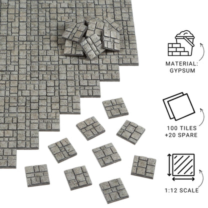 Dollhouse Flooring, Miniature Pavement Bricks, 1/12 Scale Accessories, Mini Bricks for Landscaping, 50pcs, REDUCIO!
