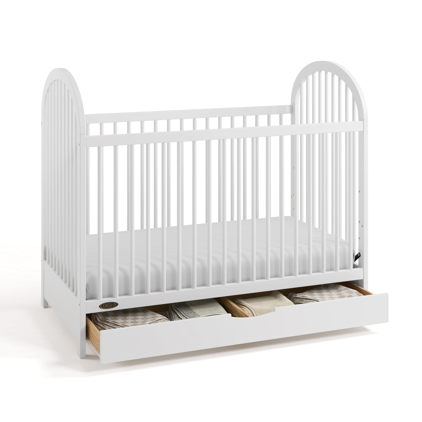 Graco Olivia 3-in-1 Convertible Crib with Drawer – Converts from Baby Crib to Toddler Bed and Daybed, GREENGUARD Gold Certified, Baby Safety Alliance Verified, Easy Assembly (White)