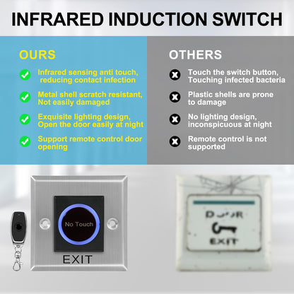 XYBkey WiFi TUYA Complete Security Access System Kit with Waterproof RFID Touch Keypad Door Lock, Smart Remote Door Opener, App，600-Pound Electric Magnetic Lock + ZL, Metal Sensor Switch, Doorbel