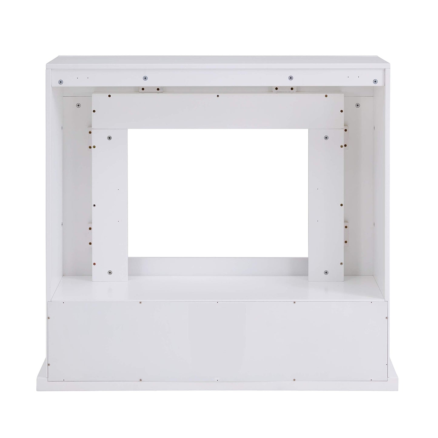 SEI Furniture - Lirrington Stainless Steel Touch Screen Electric Fireplace - Transitional Design, Grey Glass and Wood - Ideal for Living Room, Bedroom (FR1028059)
