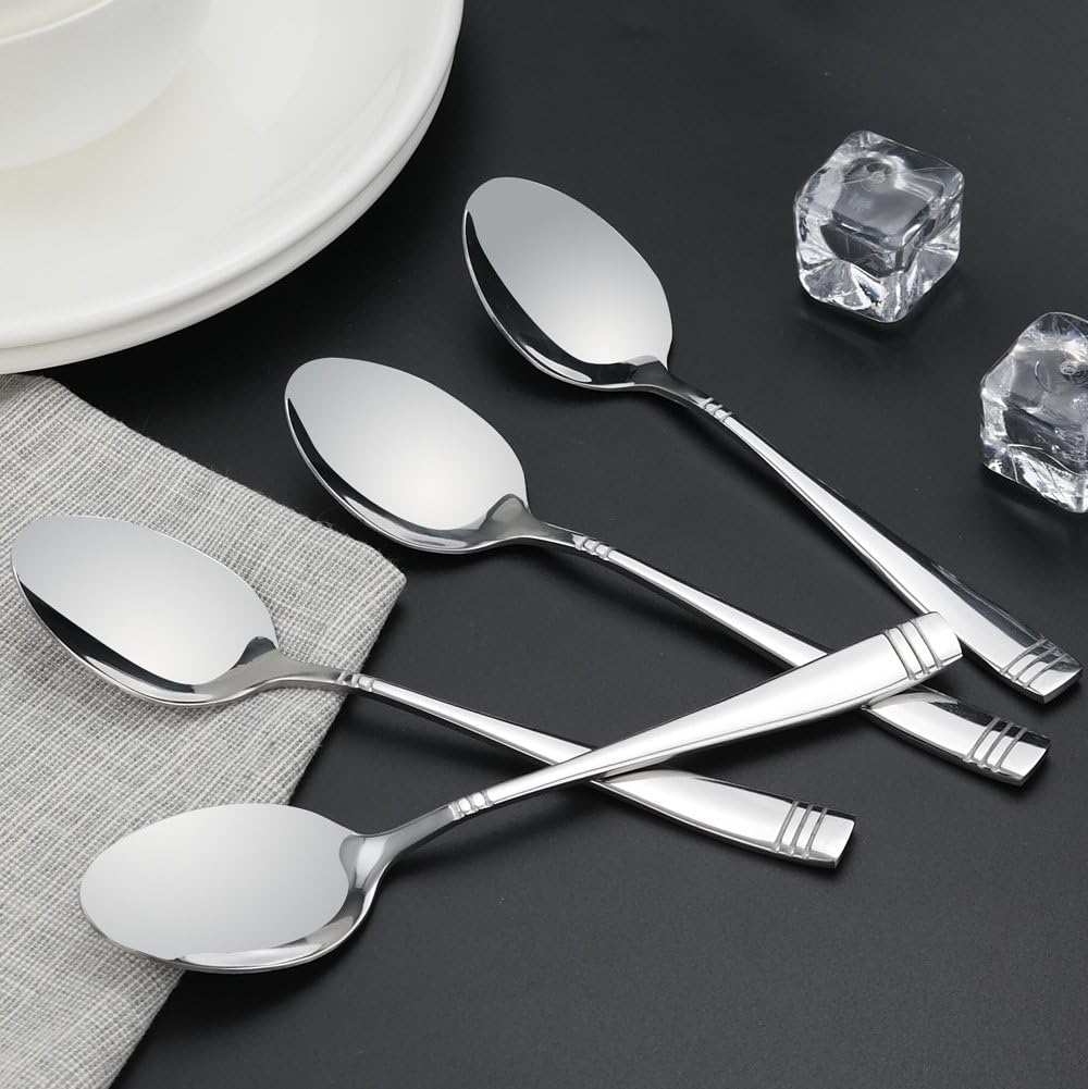 Stainless Steel Dessert Spoon, 6.5-Inch, Set of 12