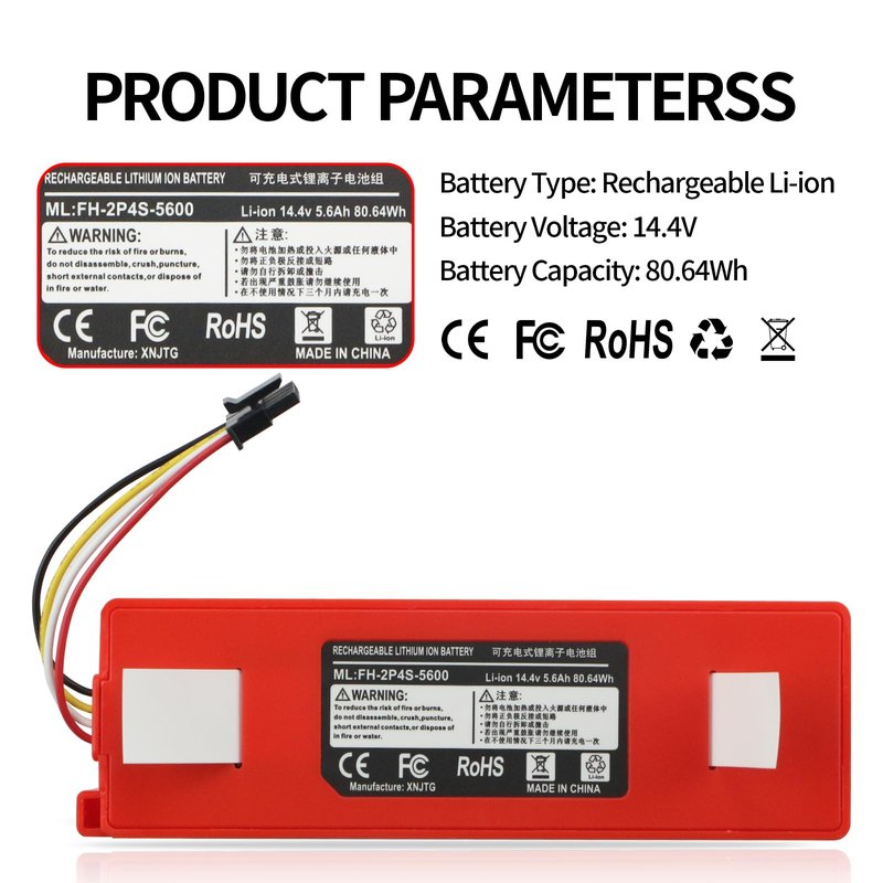 Battery Replacement for Roborock Q7+ Q5+ Q5 Q7 Max/Max+/Plus/Pro+, Roborock S8 S7 S4 S5 S6 S7+ S8+ Plus/Pro Ultra/MaxV/MaxV Ultra S70 S50 S55 S60 S65 T7 T65 E20 E25 E35 Robot Vacuum BRR-2P4S-5200S