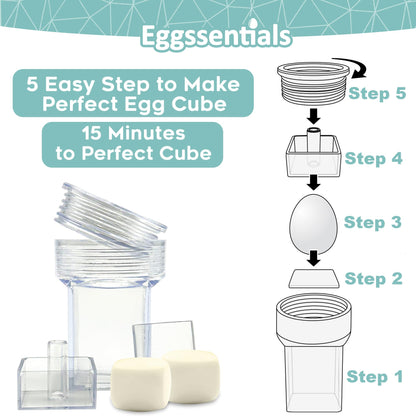 Eggssentials Square Egg Mold - Hard Boiled Egg Maker - Pack of 6 - Transparent Silicone